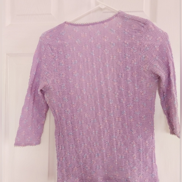 Women's Purple Open-Front Sweater - Picture 5 of 7